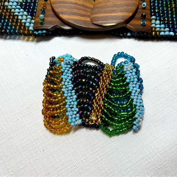 INDONESIA handmade Beaded Stretch Belt and Bracelet Set. Amazing bead work! - Picture 7 of 12